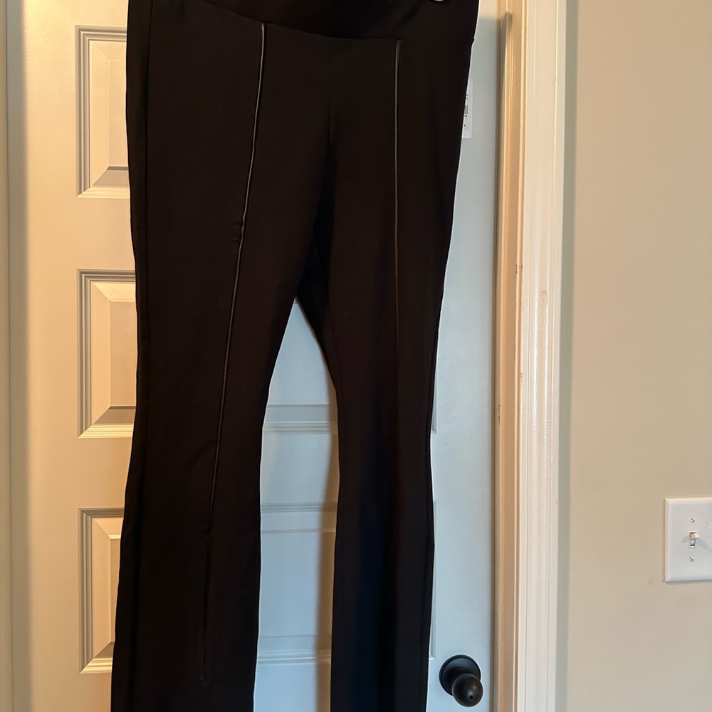 Fashion to Figure Analisa Faux Leather Trim Ponte Knit Pants